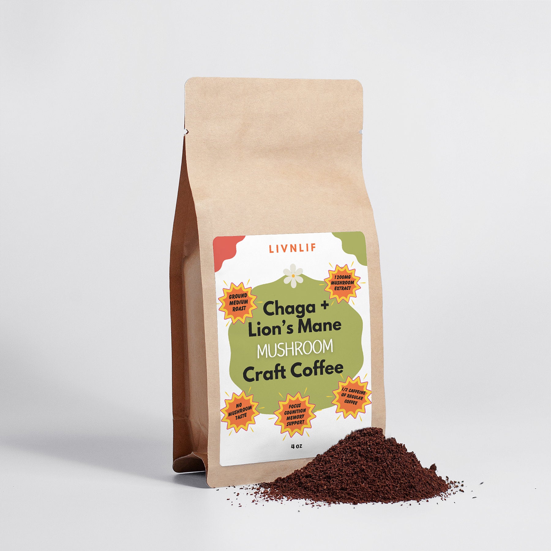 Mushroom Coffee - Chaga & Lion's Mane 4 oz Sample