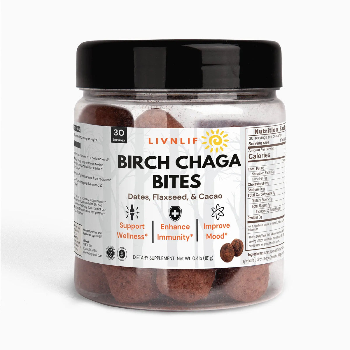 Birch Chaga Bites LIVNLIF