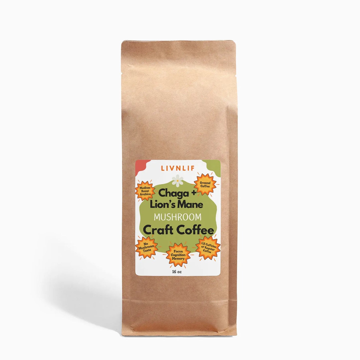 Mushroom Coffee - Chaga & Lion's Mane 16oz LIVNLIF