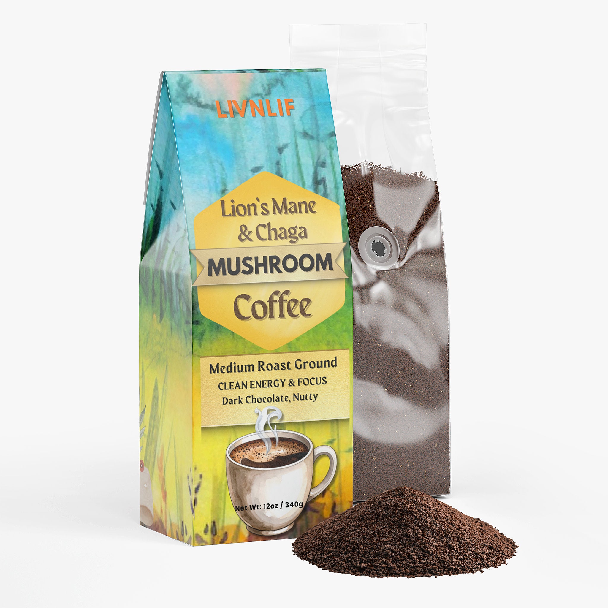 Lion's Mane & Chaga Mushroom Coffee (Medium Roast)