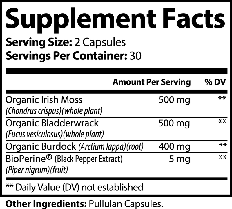 Sea Moss Supplement Facts
