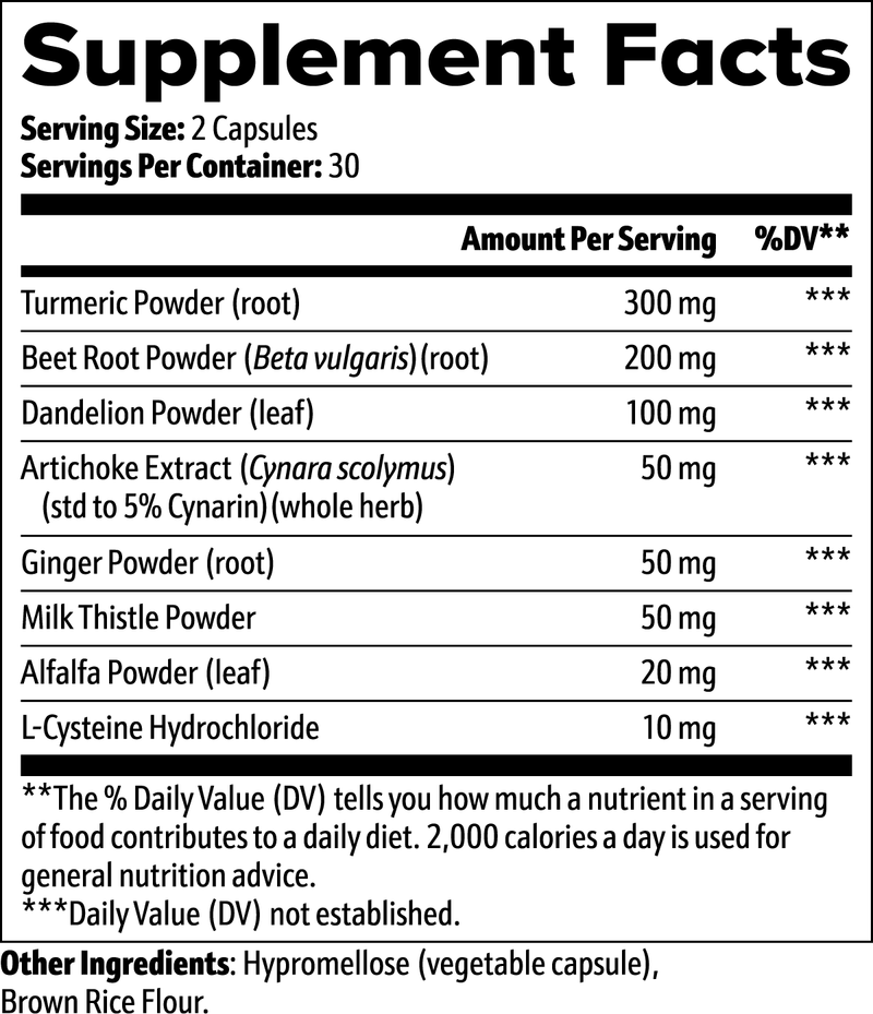 Liver Cleanse Supplement Facts