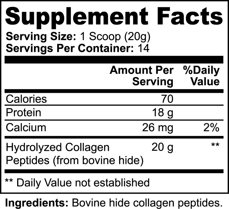 Collagen Peptides Supplement Facts