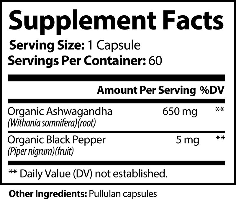 Ashwagandha Root Supplement Facts