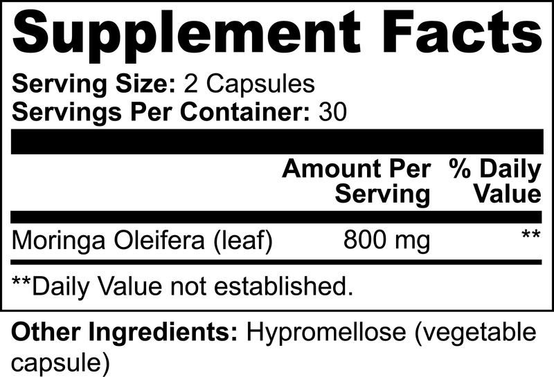 Moringa Leaf Supplement Facts
