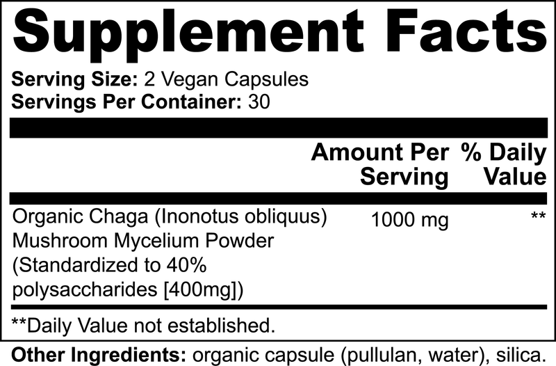 Chaga Mushroom Supplement Facts