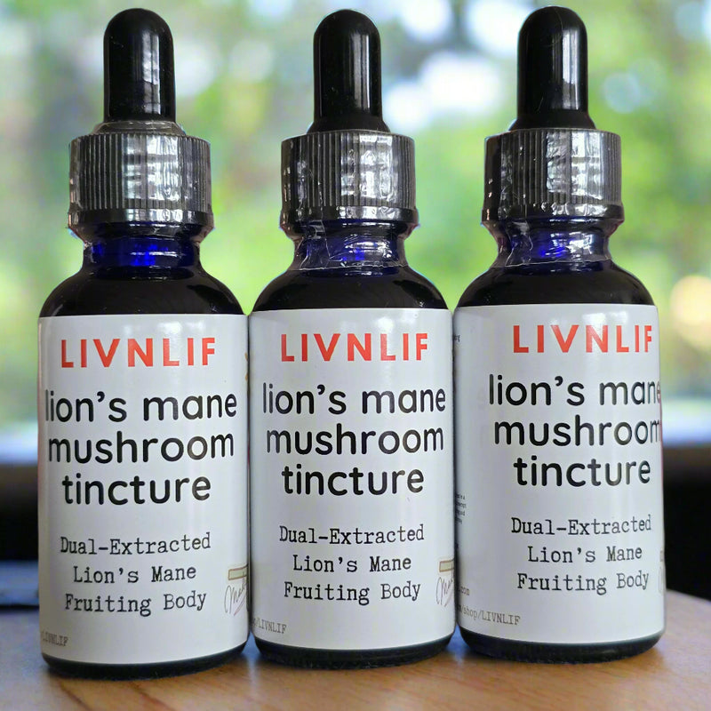 Lion's Mane Tincture Dual-Extracted Fruiting Body Supplement Facts